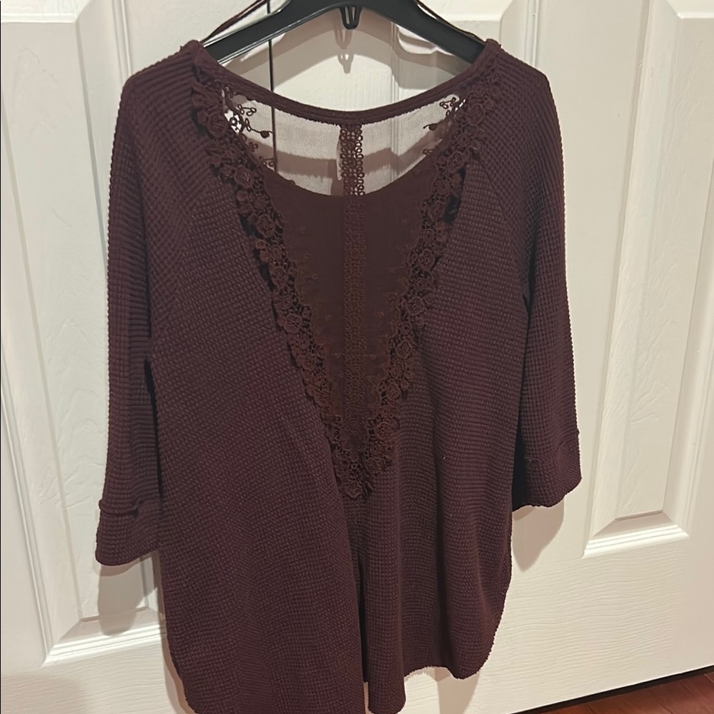 Free People Burgundy Top